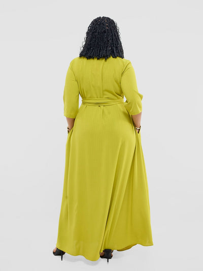 Vivo Yumi Maxi Shirt Dress - Olive - Shopzetu