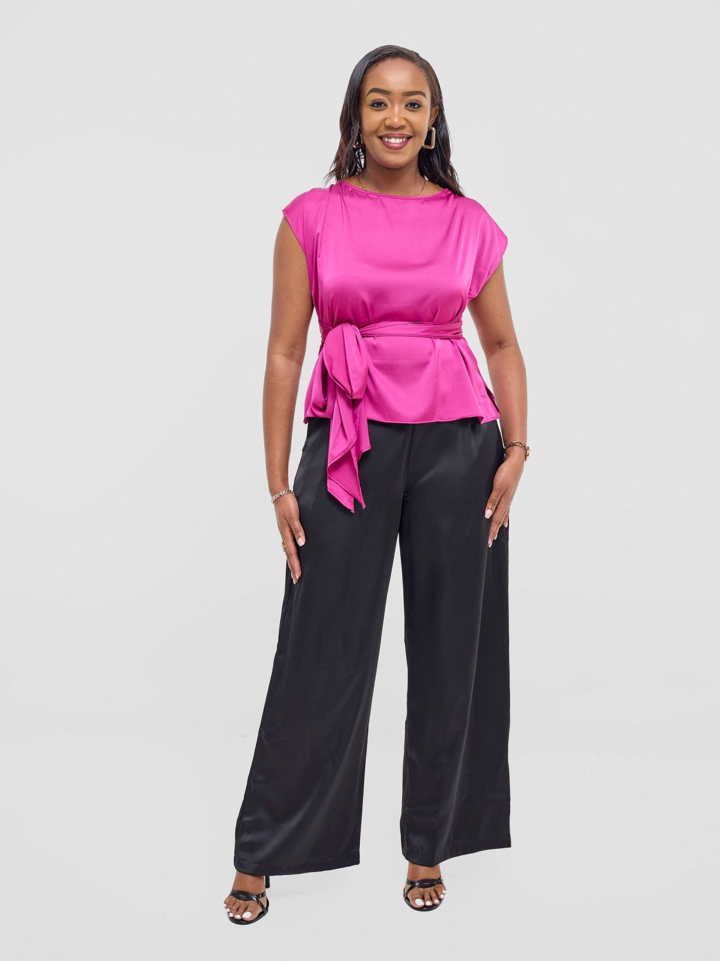 Vivo Yene Front Tie Top - Magenta - Shopzetu