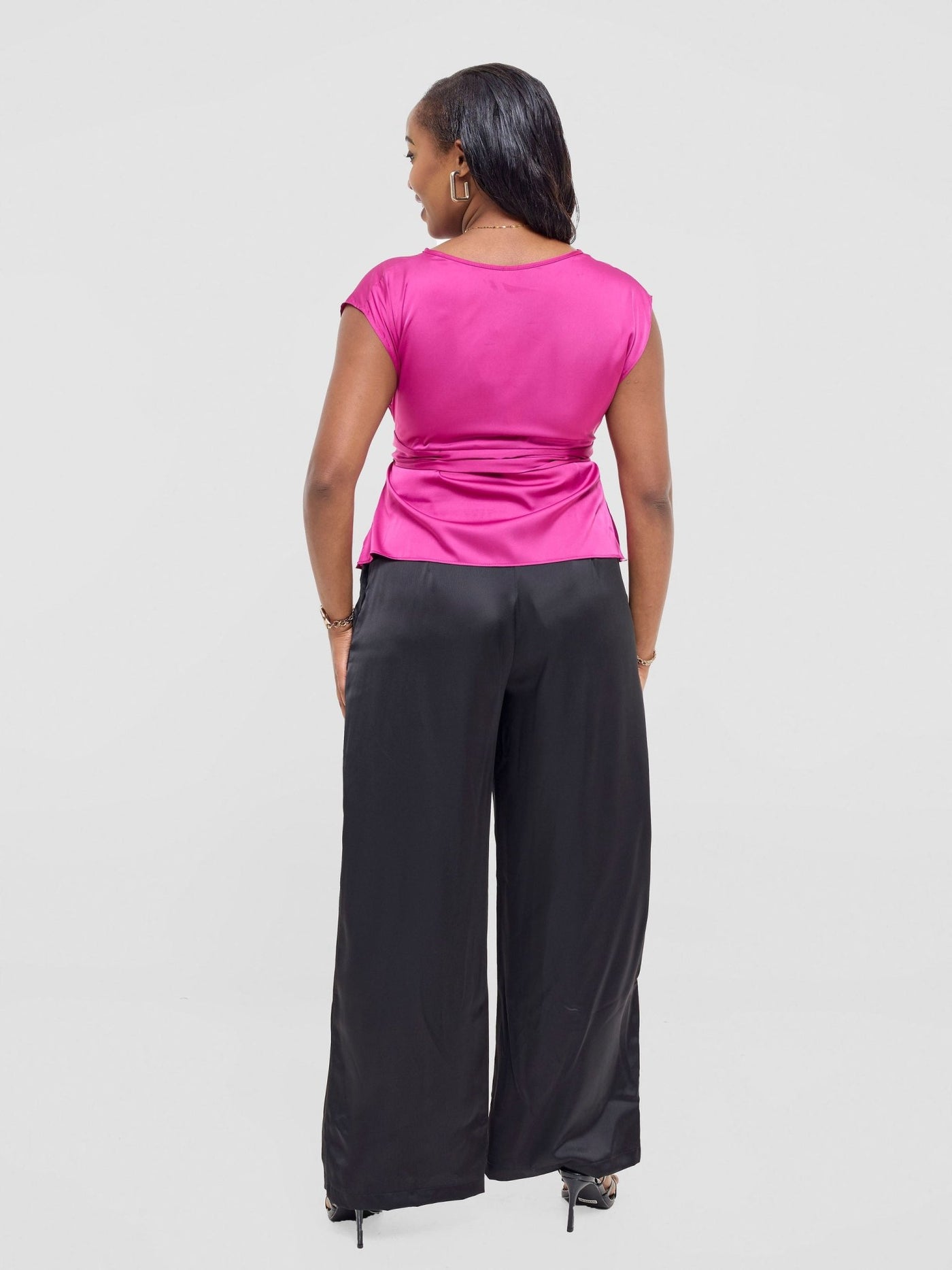 Vivo Yene Front Tie Top - Magenta - Shopzetu