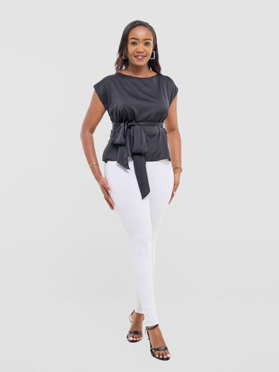Vivo Yene Front Tie Top - Black