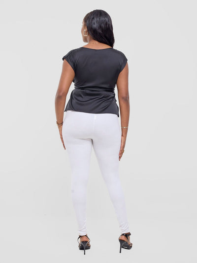 Vivo Yene Front Tie Top - Black - Shopzetu