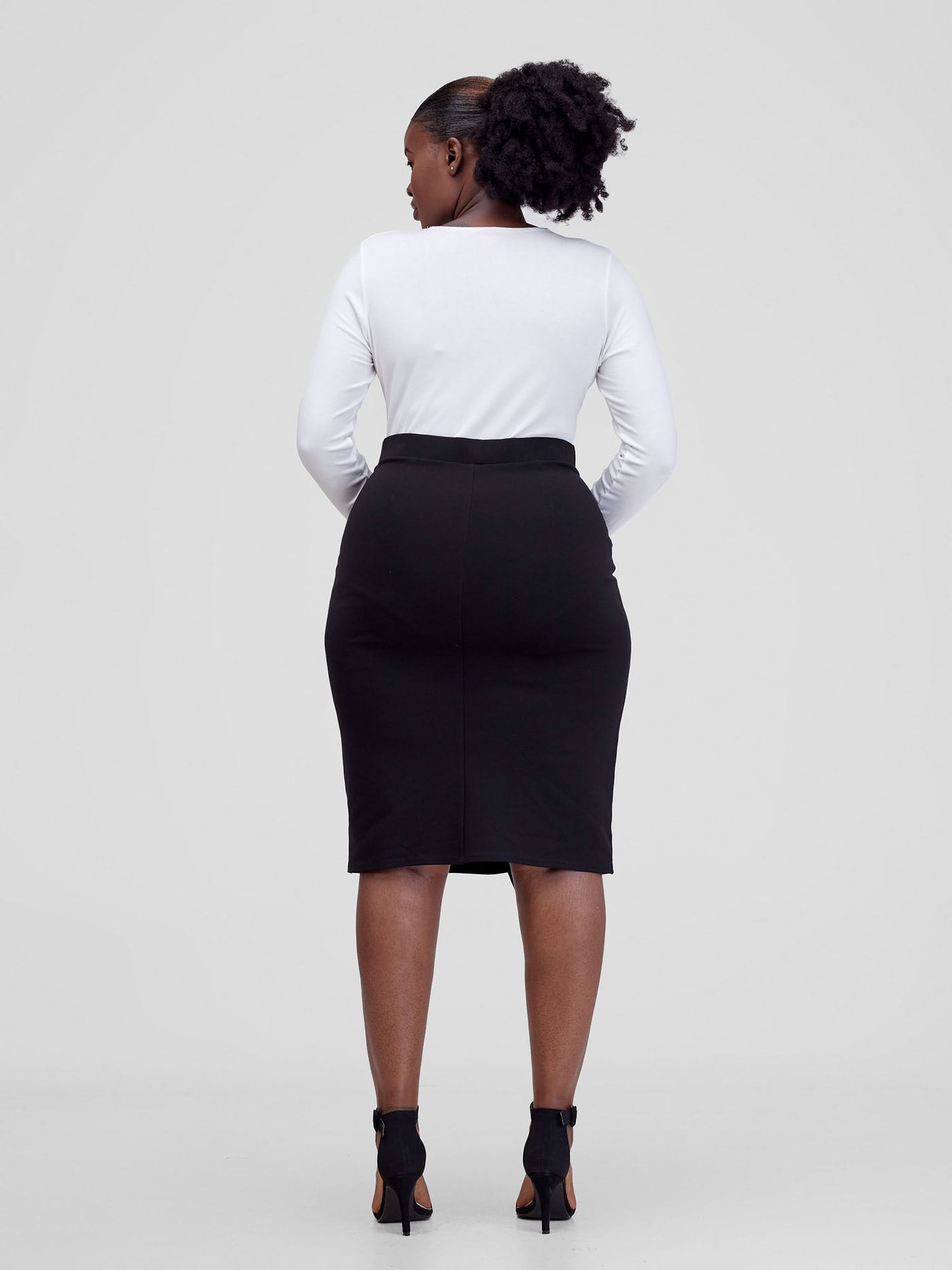 Vivo Tande Front Drape Skirt - Black