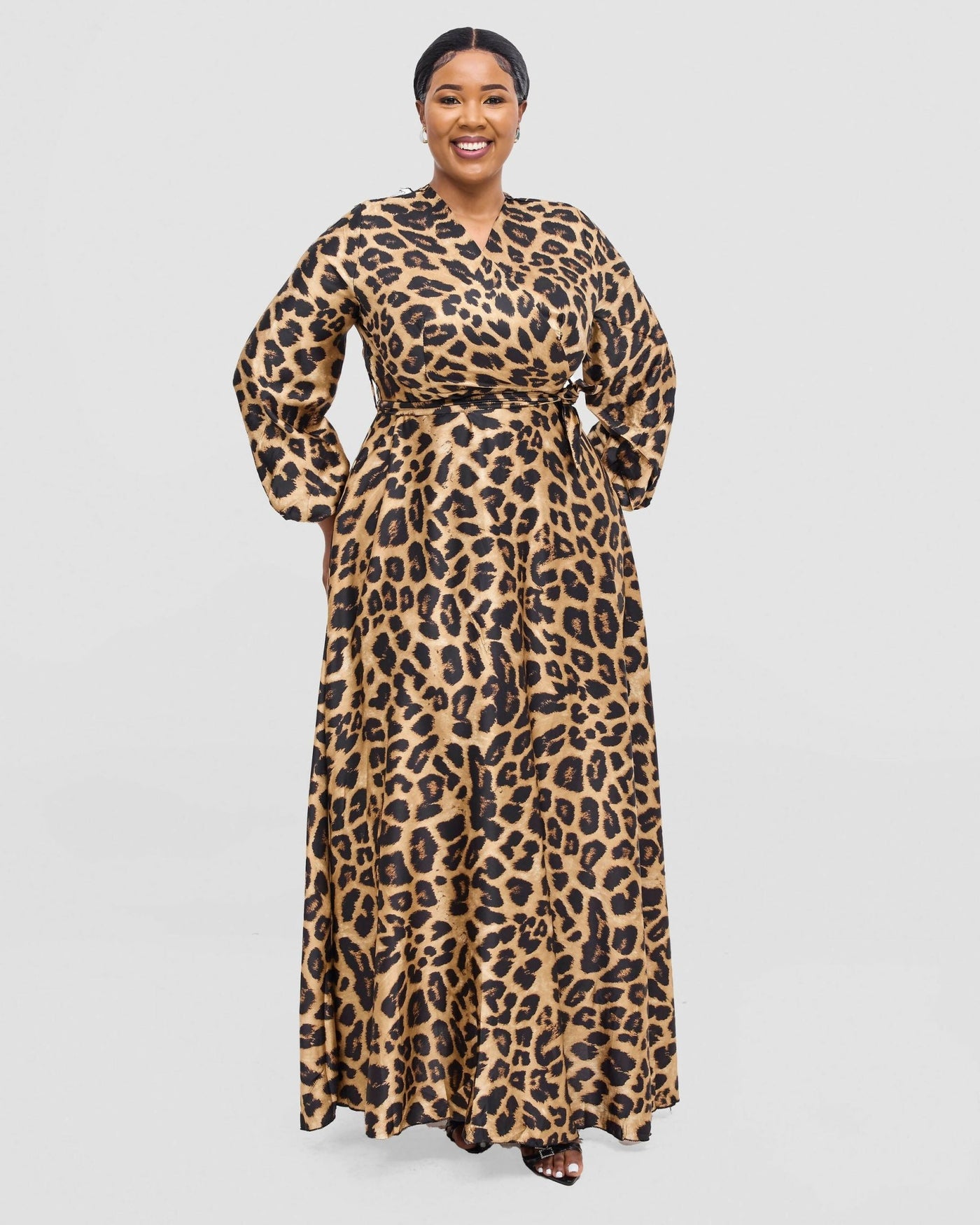 Stylish Sisters Animal Print Dress - Brown / Black - Shopzetu