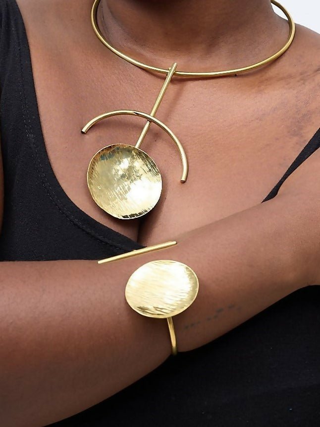Purely Brass Mali Choker - Brass - Shopzetu