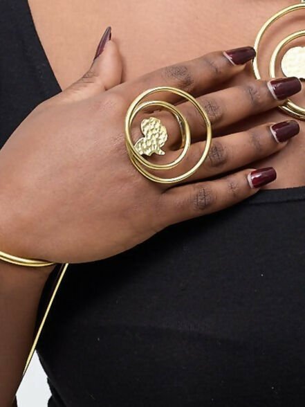 Purely Brass Kamili Ring - Brass - Shopzetu