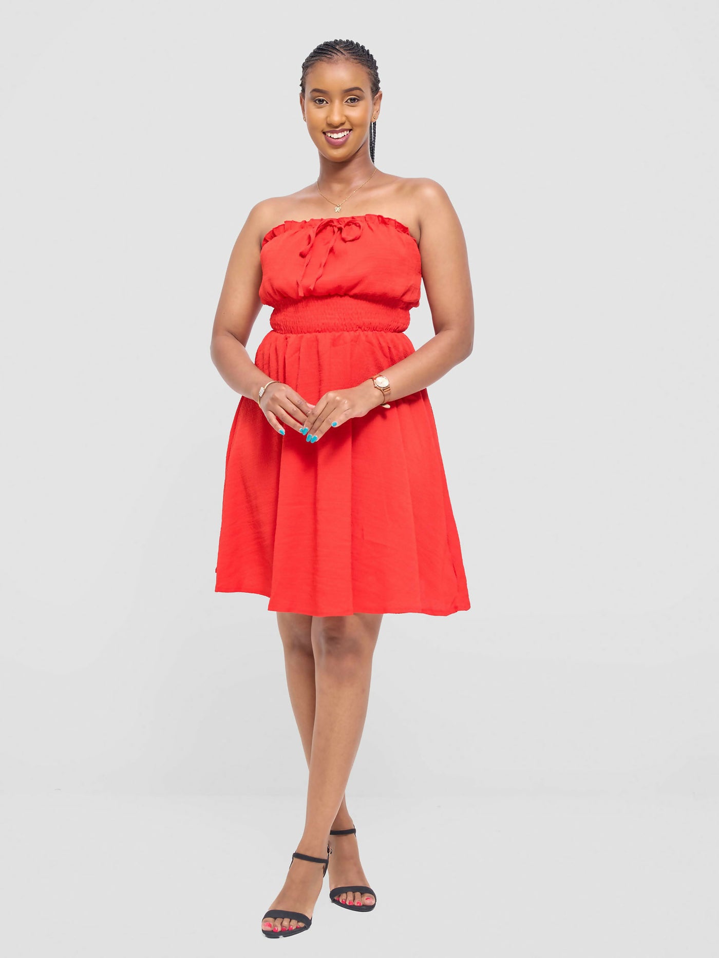 Stylish Sisters Bentah Summer Skater Dress - Red - Shopzetu
