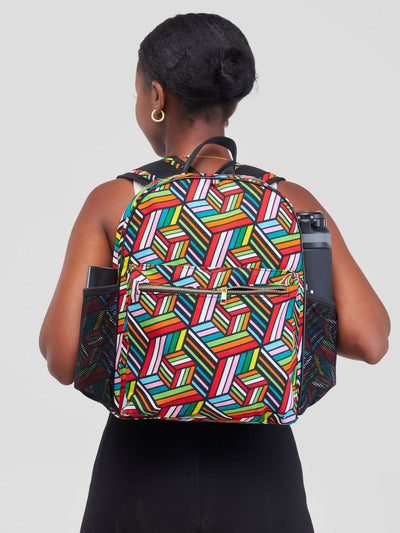 Ankara Artifacts Rainbow Thandi Backpacks - Multicolored - Shopzetu