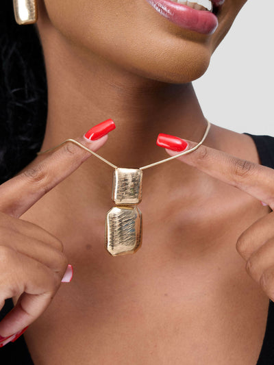 Accessorize With Style Plated Set Pendant - Gold - Shopzetu