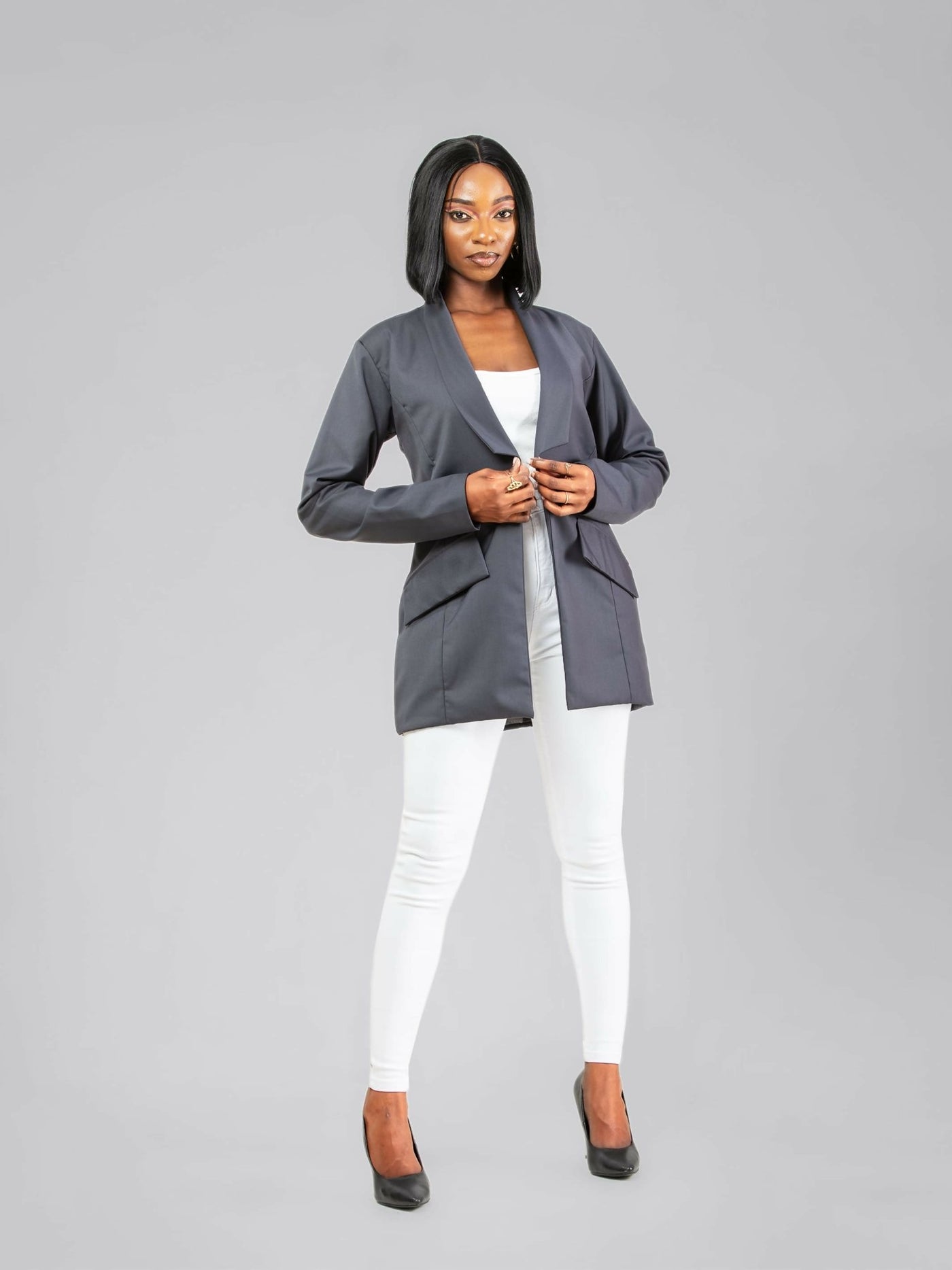 Da’Joy Fashions Ke Horus Coat - Grey - Shopzetu