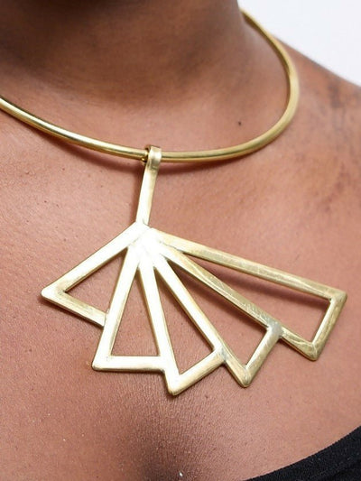 Purely Brass Johari Choker - Brass - Shopzetu
