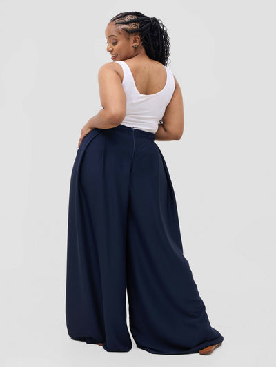 Menengai Palazzo Pant - Navy Blue - Shopzetu