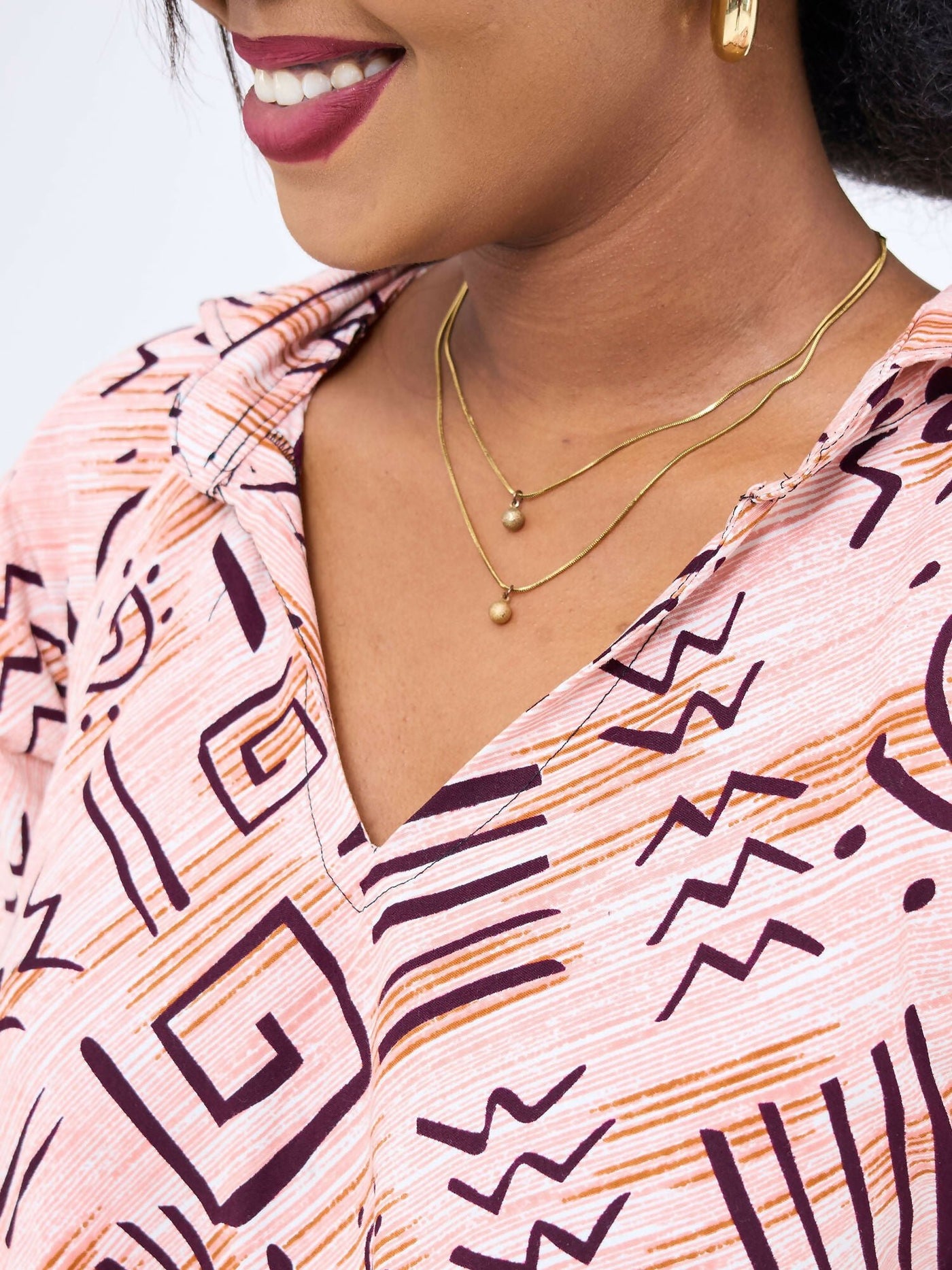 Prettygline Asumbi Shirt Dress - Pink - Shopzetu