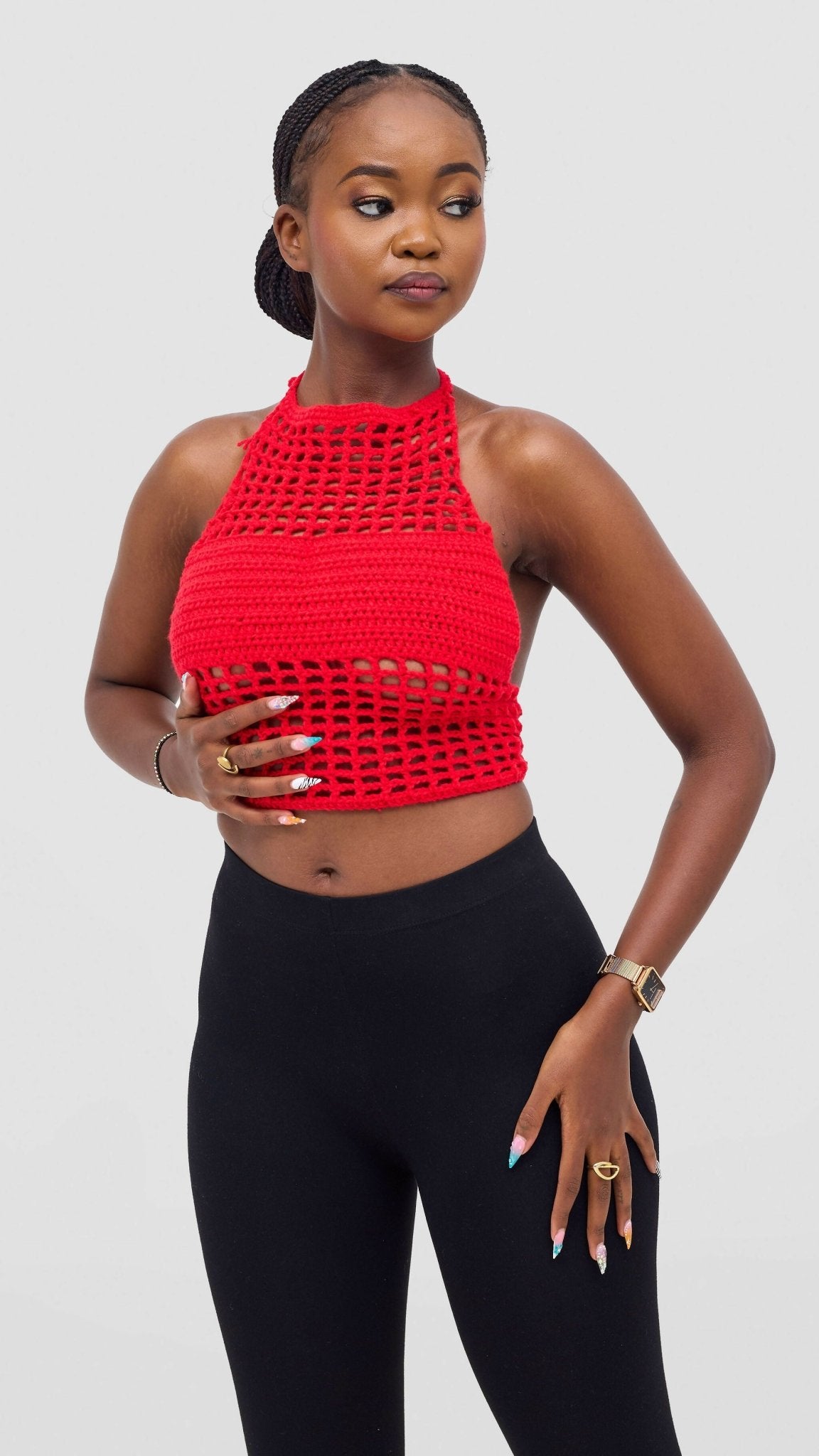 Brilliant Crotchets Halter Top - Red - Shopzetu