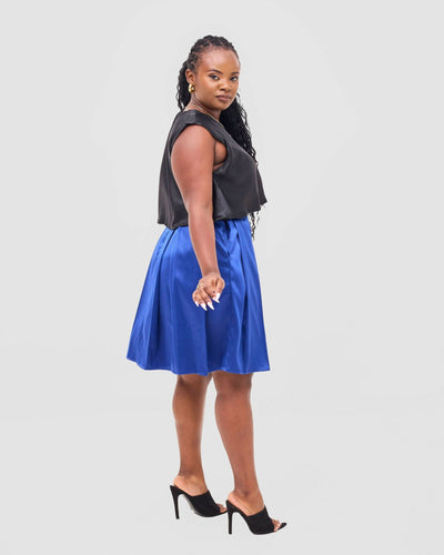 Silk House Collection Suzanne Skirt - Blue - Shopzetu