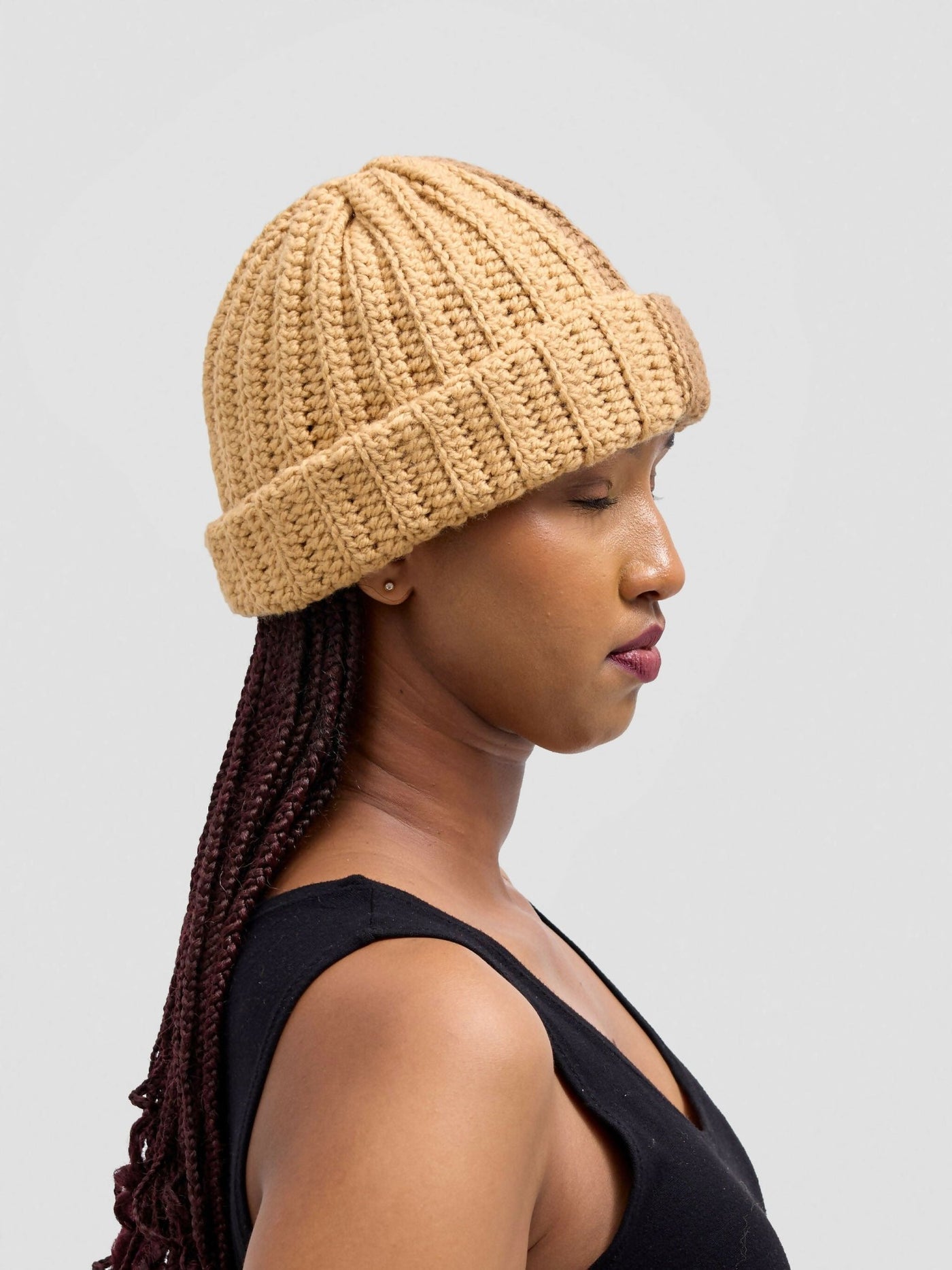 Twist & Turn Beanie Hat - Nude - Shopzetu