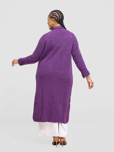 Anel’s Knitwear Midi Sweater - Purple - Shopzetu
