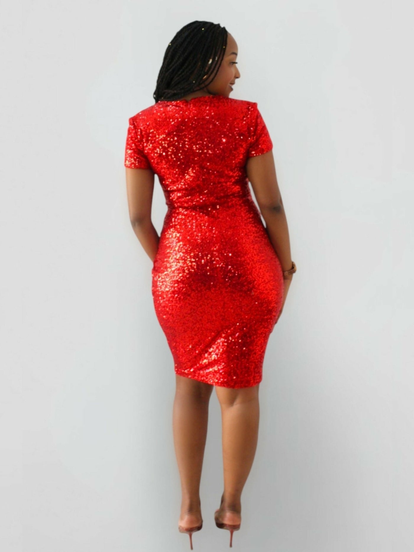 The Fashion Frenzy Embellished Bodycon - Red - Shopzetu