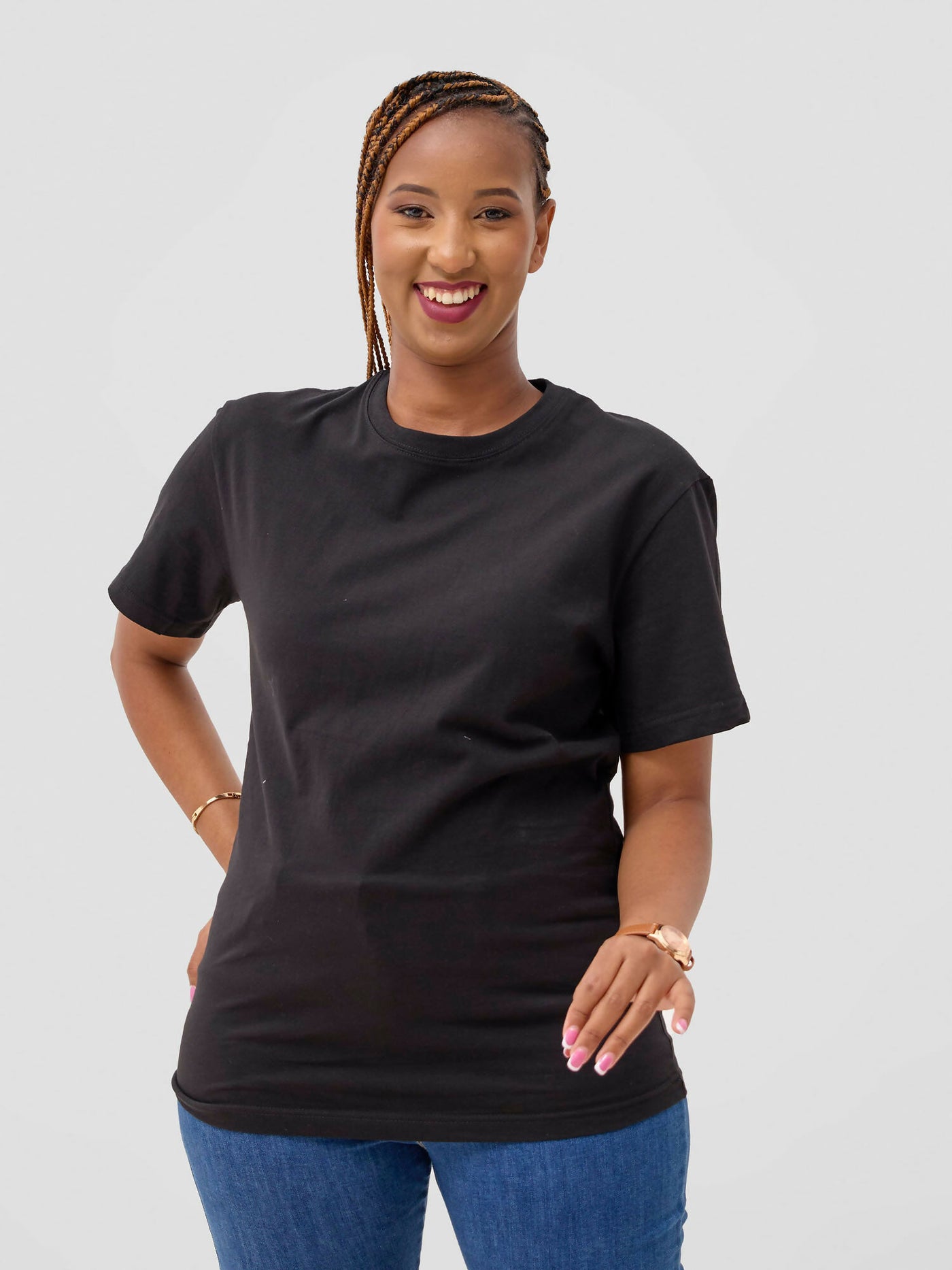 Zuria Fashions Unisex Roundneck T-shirt - Black - Shopzetu
