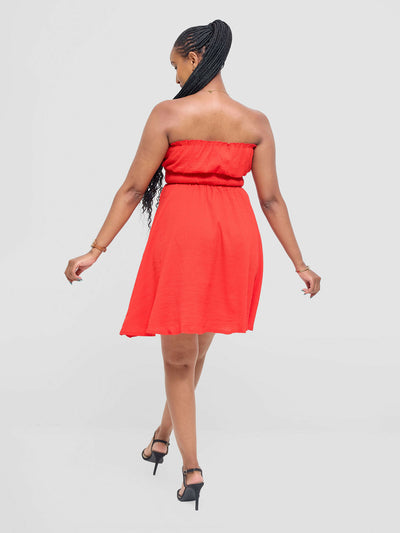 Stylish Sisters Bentah Summer Skater Dress - Red - Shopzetu