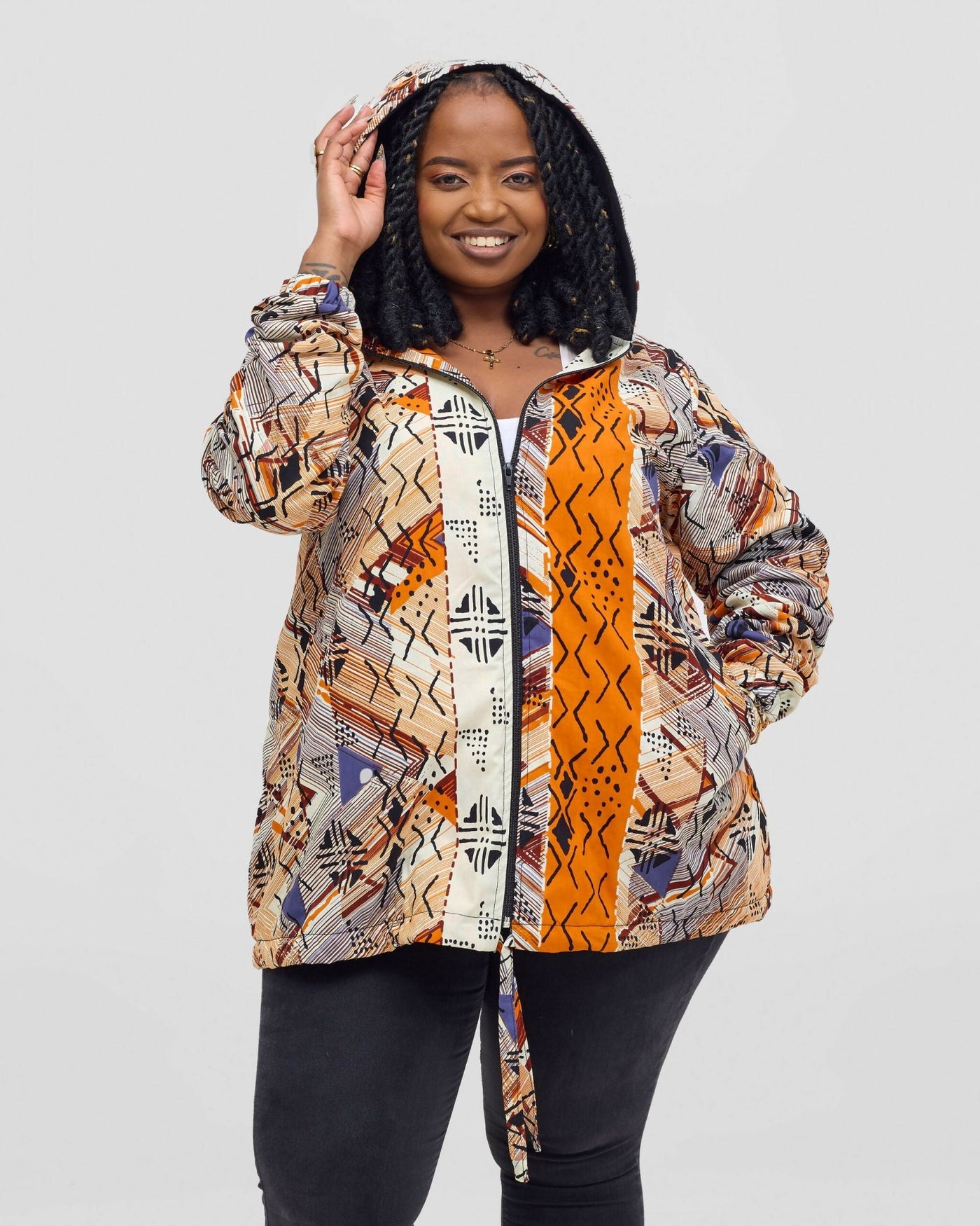 Gravio Fashions Kwame Hoodie Jacket - Cream - Shopzetu