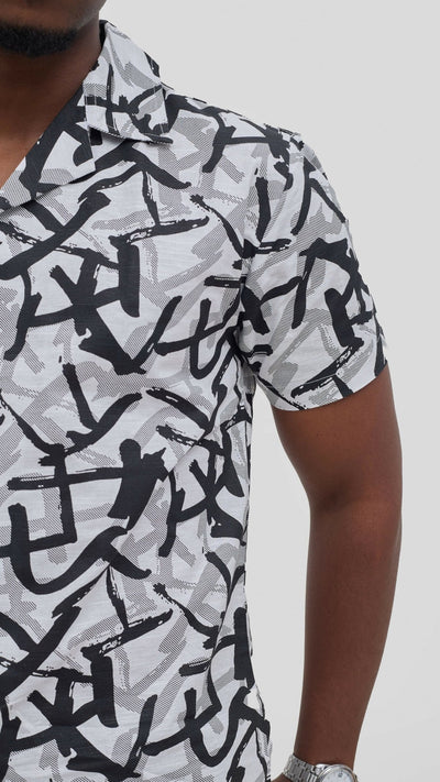 Kitu Kali TP Fabric Shirt - Black / White - Shopzetu