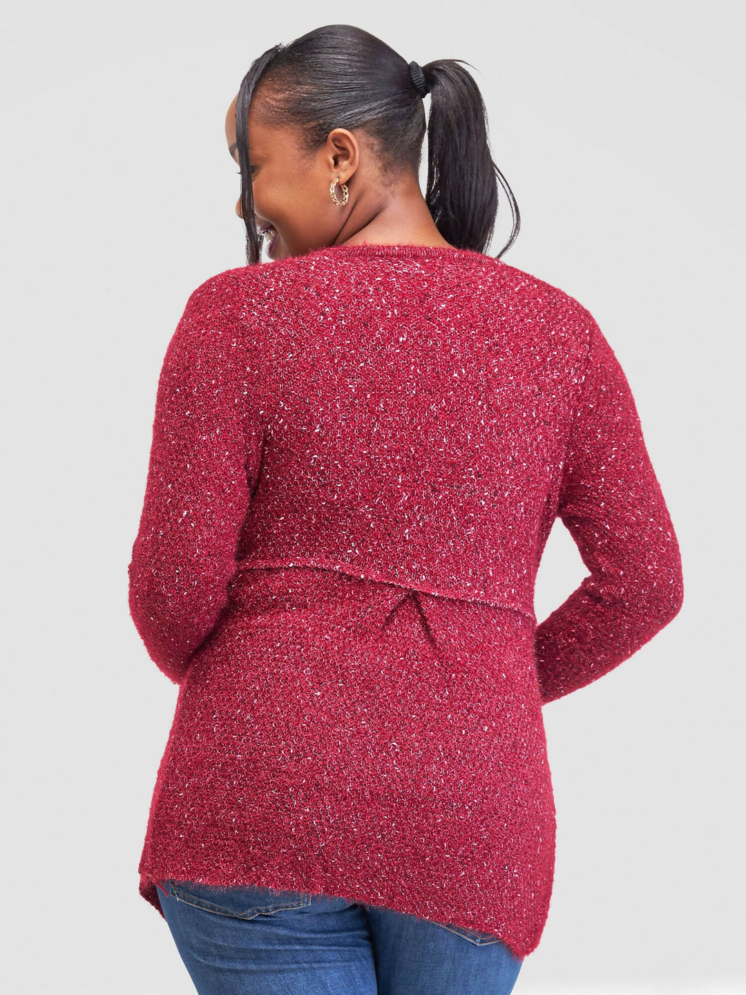 The Fashion Frenzy Waterfall Cardigan - Maroon - Shopzetu