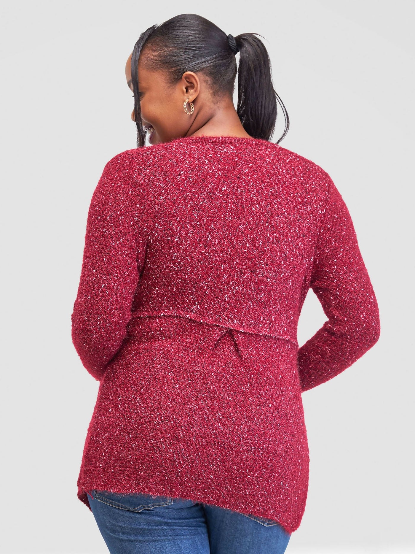 The Fashion Frenzy Waterfall Cardigan - Maroon - Shopzetu