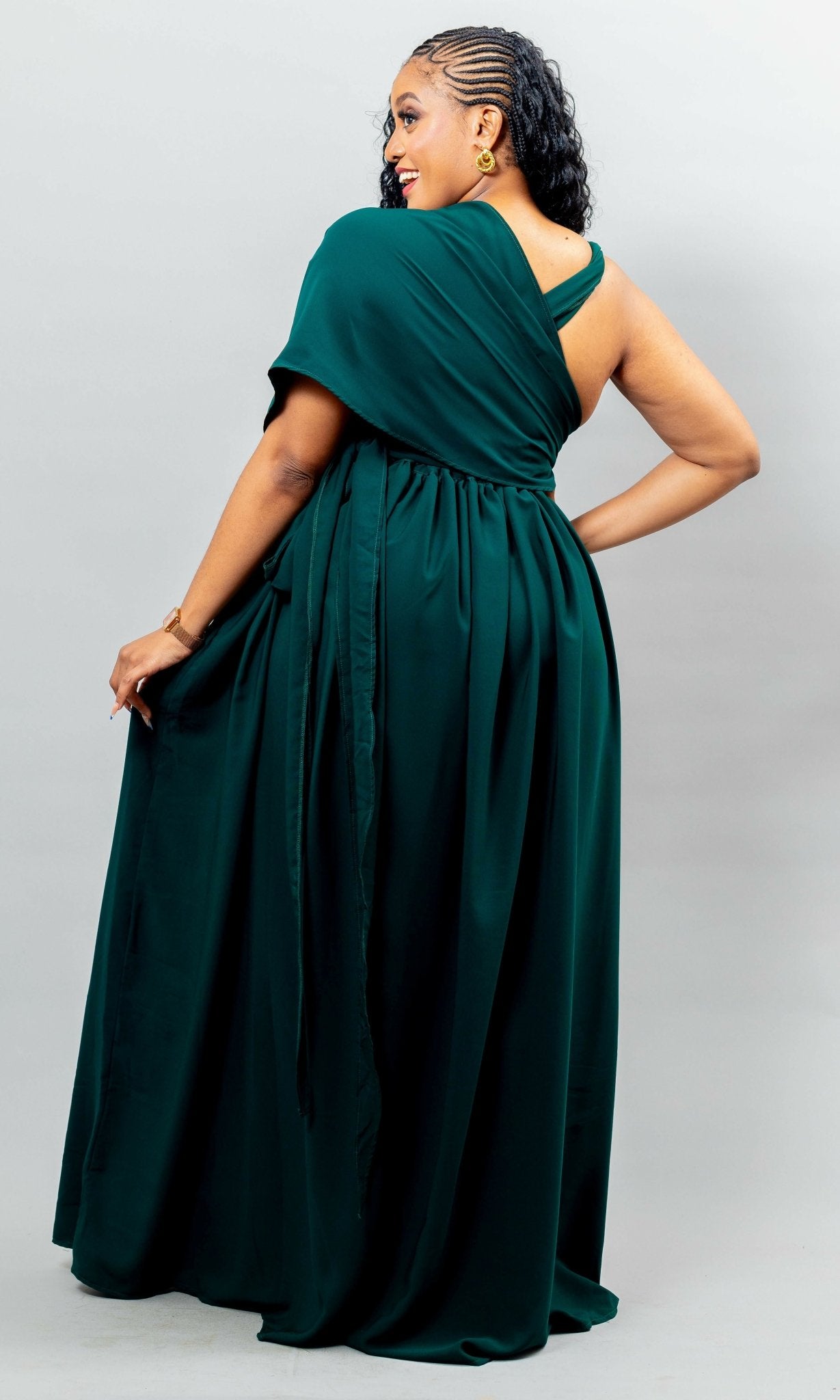 African Yuva Meadow Infinity Dress - Emerald Green - Shopzetu