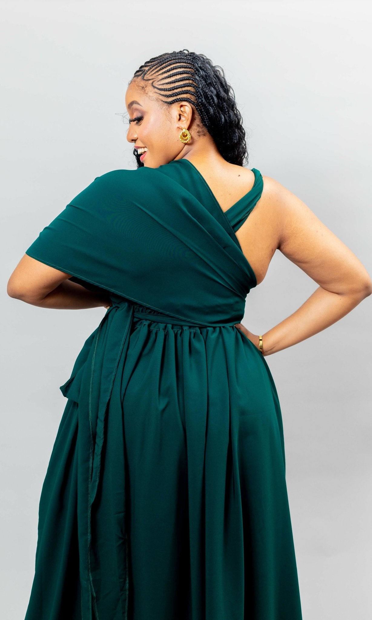 African Yuva Meadow Infinity Dress - Emerald Green - Shopzetu