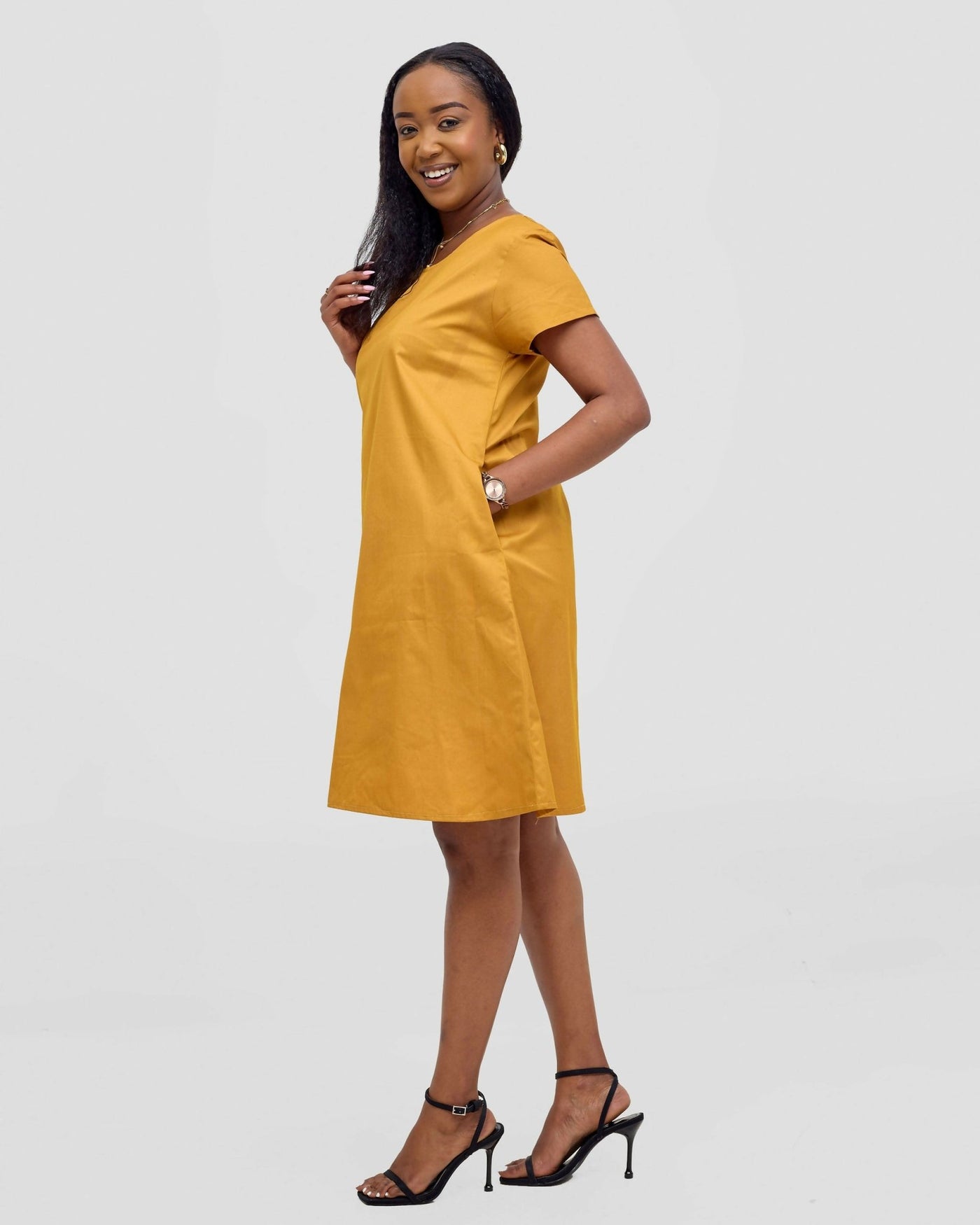 Kakiba Collections Zipporah Dress - Mustard - Shopzetu