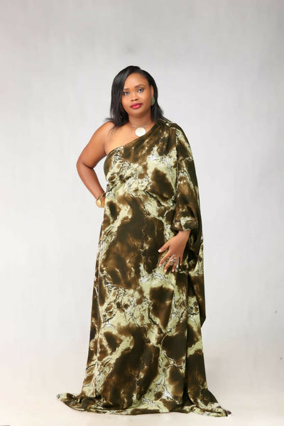 Thick & Fab Fatima Dress - Green Print