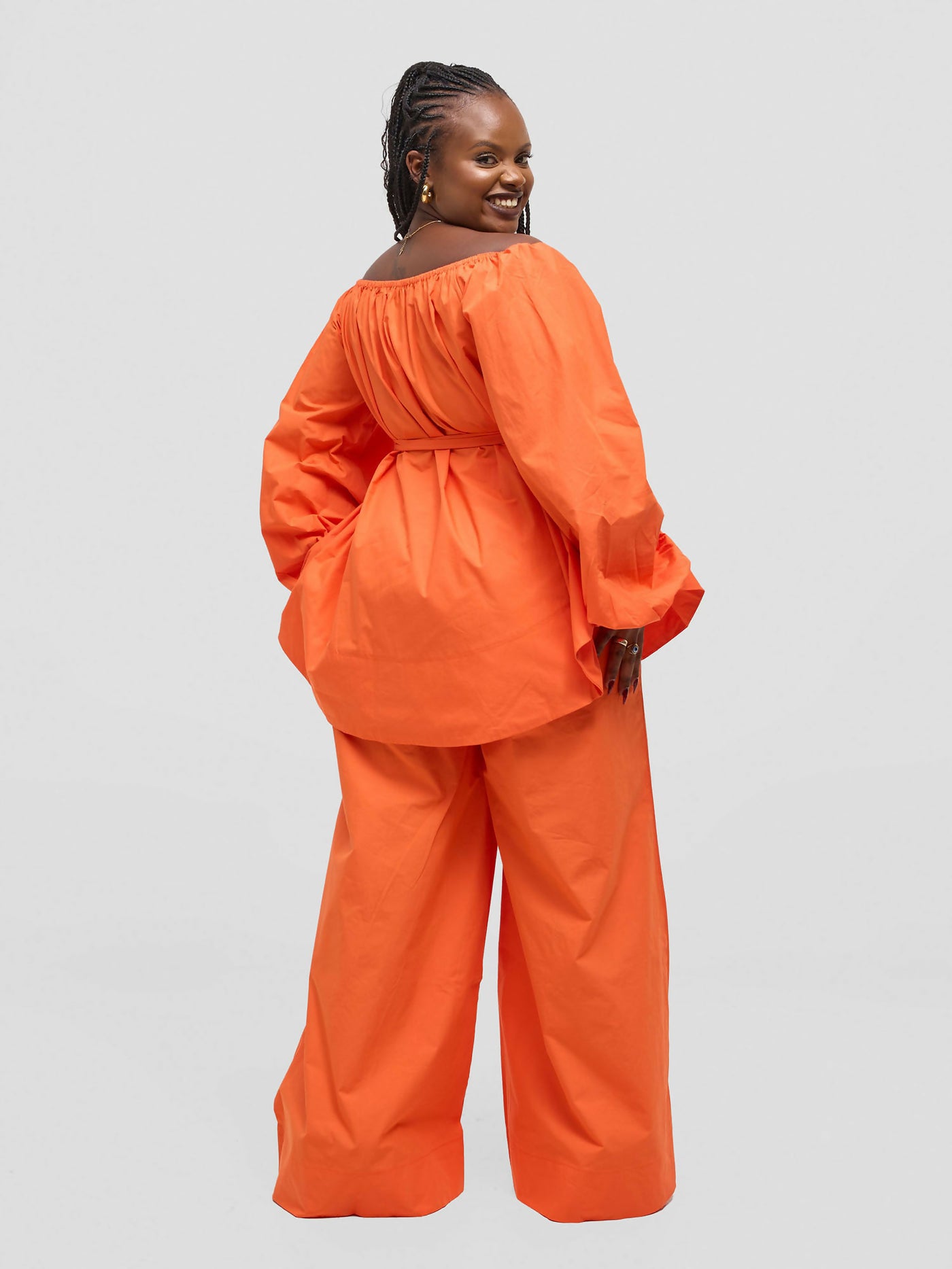 Eyane Africa Mali Two Piece set - Burnt Orange - Shopzetu