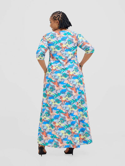 Jolly Fancy Wear Robi Shift Dress - Grey Floral - Shopzetu