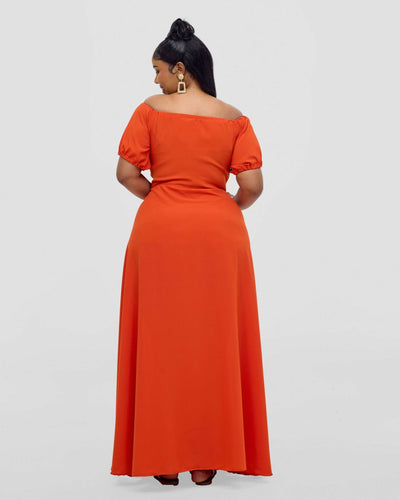 Kakiba Collections Maria Dress - Orange - Shopzetu