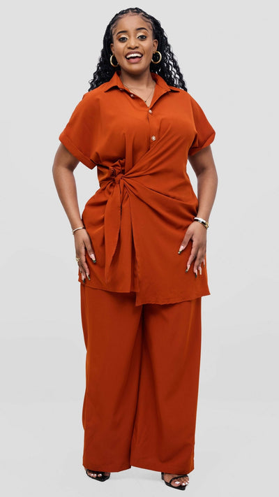Elan CocoAfrike Panelope Two Piece Set - Rust - Shopzetu