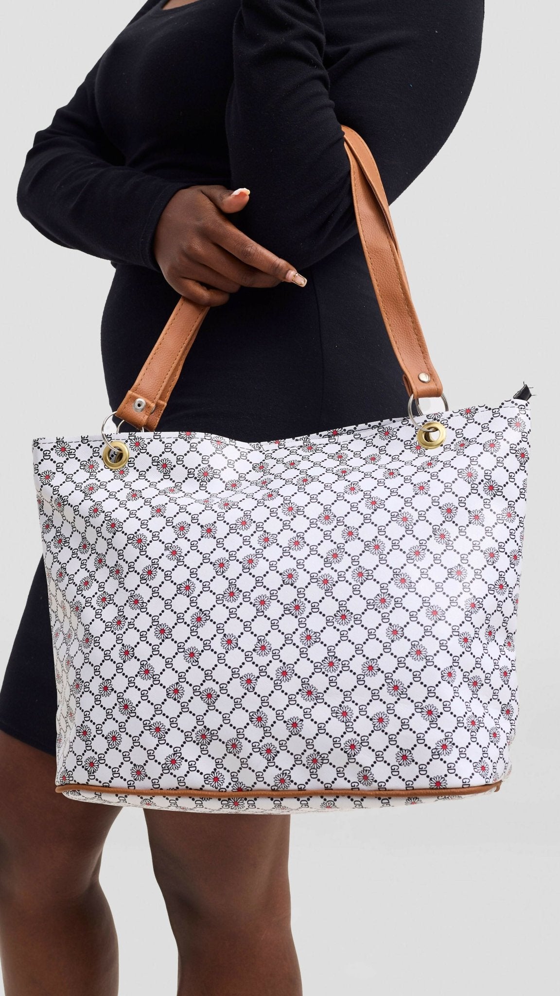 Mkenya Collections Tote Bag - White / Pink - Shopzetu