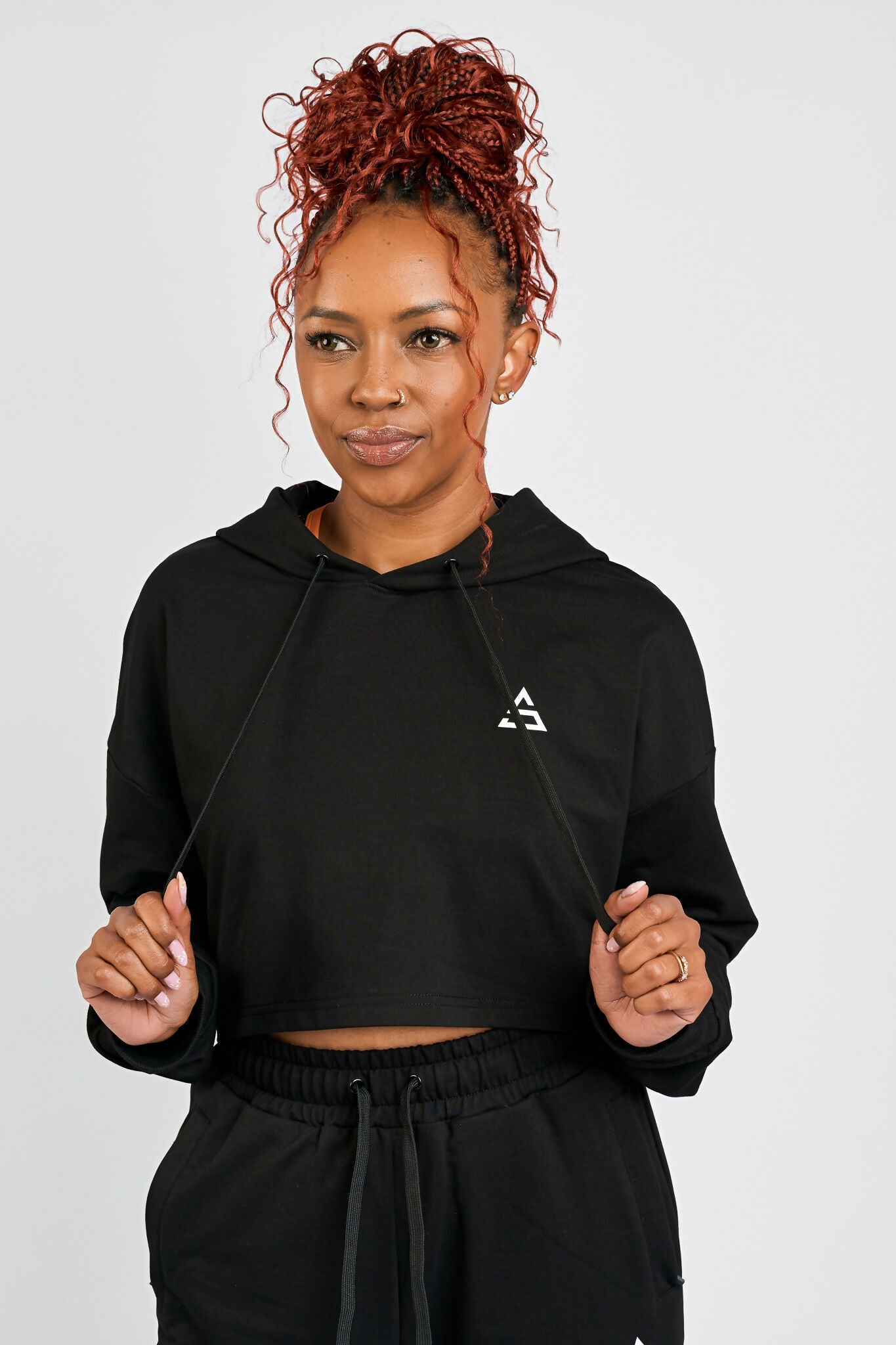 Rotator Active Wear Women's Cropped Lifestyle Hoodie Top - Black - Shopzetu