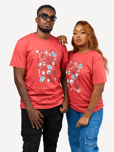 Kitu Kali Graphic With Wordings T-shirt - Rust - Shopzetu