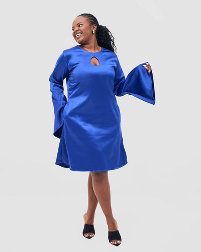 Silk House Collection Imani Dress - Blue - Shopzetu