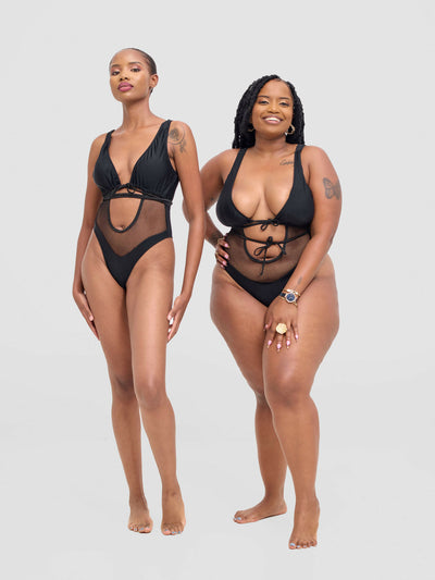 Shells Attic Monokini Swimwear Suit - Black - Shopzetu