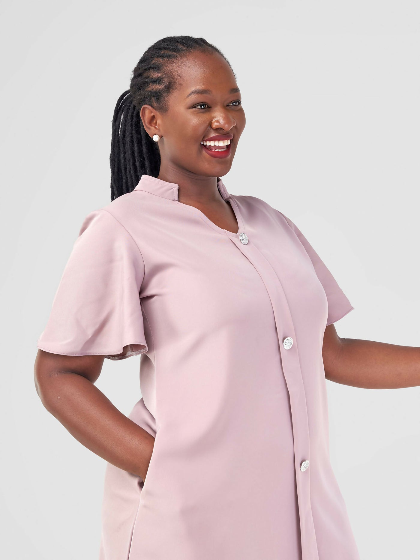 Jolly Fancy Wear Taira Shift Dress - Blush Pink - Shopzetu