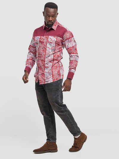 Mendilines Warm African Print - Maroon Print - Shopzetu