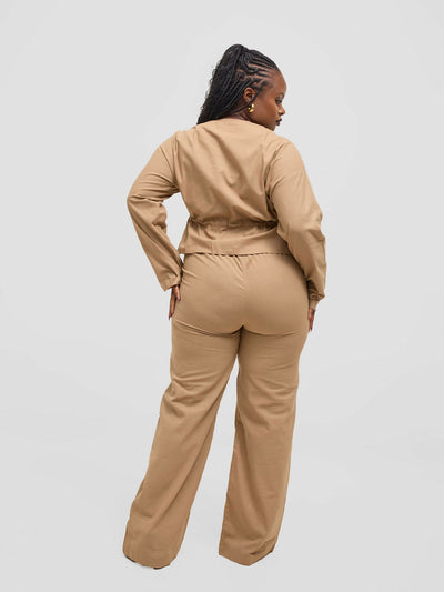 Eyane Africa Comfort Co - ord Set - Khaki - Shopzetu