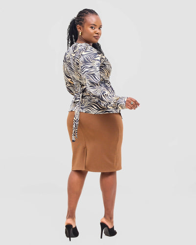 Silk House Collection Kola Top - Animal print - Shopzetu