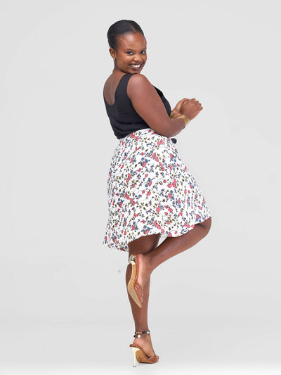Nubia Couture Waridi Skirt - White Print