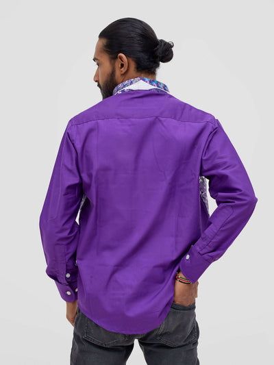 Mendilines Warm African Shirt - Purple / White - Shopzetu
