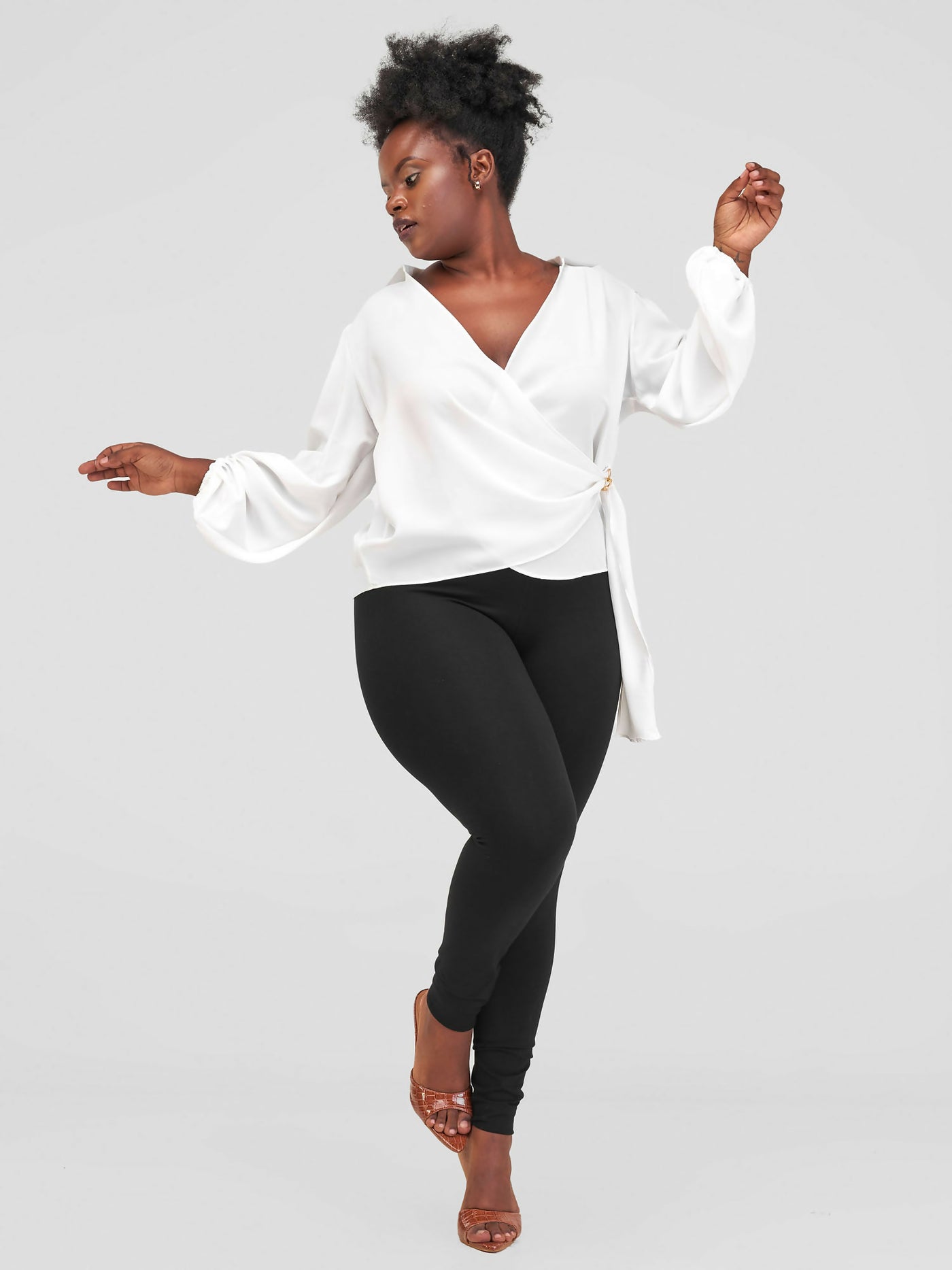 The Fashion Frenzy Wrap Blouse - White
