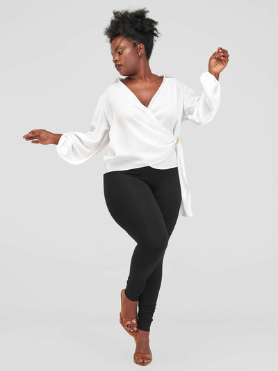 The Fashion Frenzy Wrap Blouse - White
