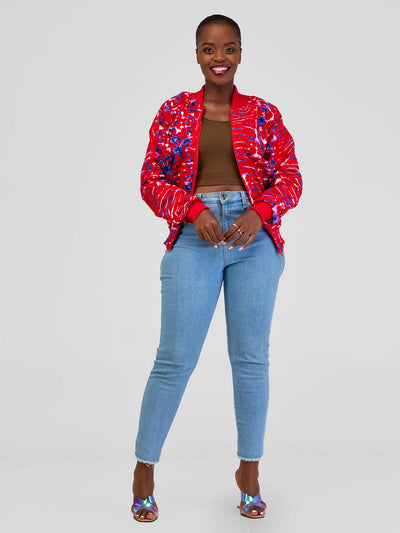 Marumara Creations Pendo Bomber Jacket - Red - Shopzetu
