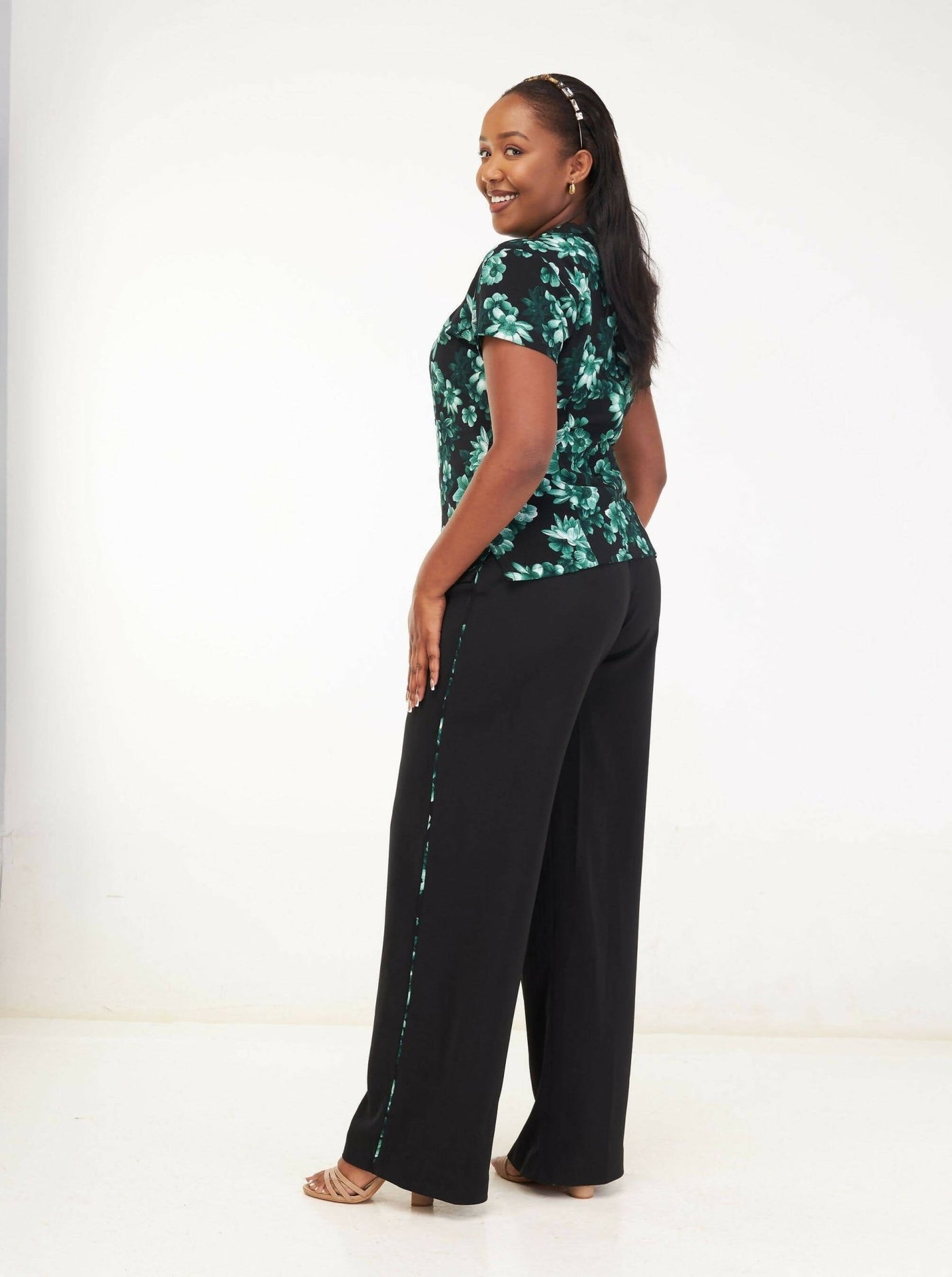Kakiba Collecion Achieng Two Piece - Green / Black - Shopzetu